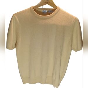TSE Light Cream 100% Cashmere Knit Top